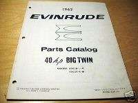 Evinrude 40 HP Big Twin 40HP Parts Manual 1962  