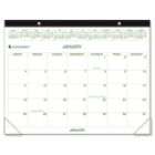   Recycled Two Color Desk Pad Calendar, Green and Brown, 22 x 17, 2012