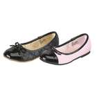 IM Link Black Patent Toe Bow Designer Flat Toddler Girls Shoes Size 8