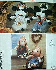 Cow Pig stuffed kitchen toy doll pattern 13 & clothes  