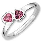 Jewelry Adviser rings Sterling Silver Stackable Expressions Pink Tourm 