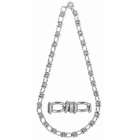  14k White Gold Overlay 24 inch Oval Tie Chain
