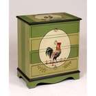 AA Importing Four Drawer Chest with Rooster in Two Toned Striped Green