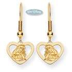  Disney Sleeping Beauty Heart Dangle Hook Earrings 1 1/8 x 1/2 inch