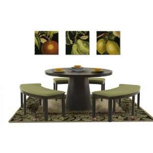   Dining Table with Three Curved Benches By Diamond Sofa