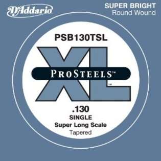 Addario PSB130TSL ProSteels Bass Guitar Single String, Super Long 
