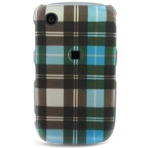  Crystal Hard RUBBERIZED With BLUE PLAID Checkered Design 