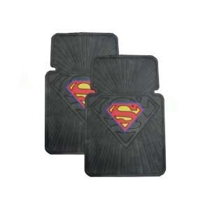   Rubber Floor Mats   Superman Classic Red and Yellow Shield Automotive