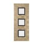   Contemporary Beveled Mirror with Black Accents in Antique Silver
