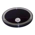   Oval Magnification Compact Mirror with Swarovski Crystals, 5x, Black