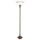 Lighting Enterprises Floor Lamp with Glass Shade in Antique Brass