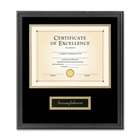 DAX Two Tone Document/Diploma Frame, Wood, 8 1/2 x 11, Black w/Gold 