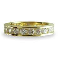   18kt Gold Over Sterling Silver Round Cubic Zirconia Eternity Band Ring