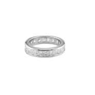   Sterling Silver Square Cubic Zirconia Eternity Band Ring 