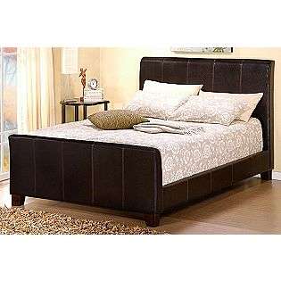 King Size Sleigh Bed in Faux Leather  Oxford Creek For the Home 