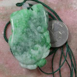 Green 100% Natural A Jade jadeite pendant Dragon Ruyi 335047  