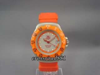   Mens Tag Heuer F1 Orange Rubber Wrist Watch Very Good  