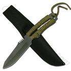 Survival Knife 9in Overall Knife W/ Cord Wrapped Handle