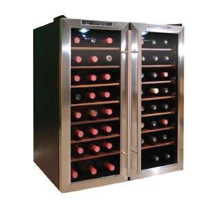 Vinotemp 48 Bottle Thermoelectric Wine Cooler   2 Temperature Zones 