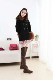 Ladies Warm Over Knee Faux Suede Thigh High Flat boots 4 colours 