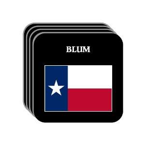  US State Flag   BLUM, Texas (TX) Set of 4 Mini Mousepad 
