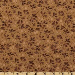  44 Wide Village Green Floral Toss Beige/Brown Fabric By 
