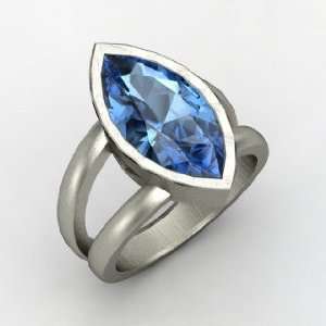  Ararat Ring, Marquise Blue Topaz Platinum Ring Jewelry