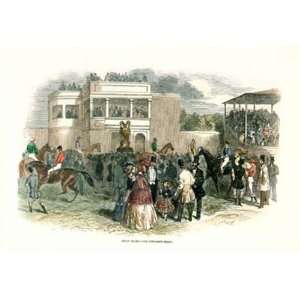  Ascot Races Stewards Stand Etching , Horse Racing 