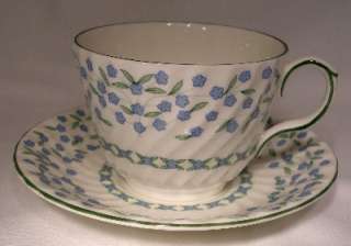 AYNSLEY china FORGET ME NOT Cup & Saucer Set  