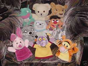 Ten Character Hand Puppet Plush Toys Disney Snuggle, Piglet, Ernie and 