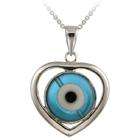 vibrant blue eye necklace secures with a spring ring clasp