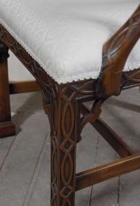 SET 8 GOTHIC CHINESE CHIPPENDALE DINING CHAIRS  
