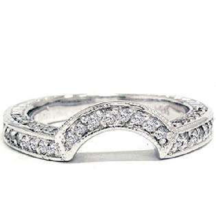 25CT Curved Diamond Notched Wedding Ring Enhancer 10K  Pompeii3 Inc 