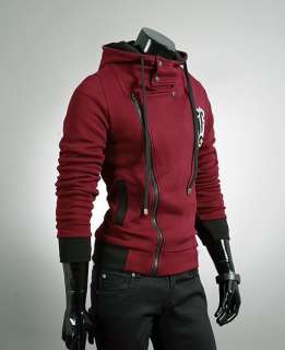 NWT Mens Slim Sexy Top Designed Hoody Jacket M L XL XXL 3COLOR 4 SIZE 