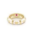   Adams 18k Gold Plated White Enamel Stackable Gold Heart Ring Size 8