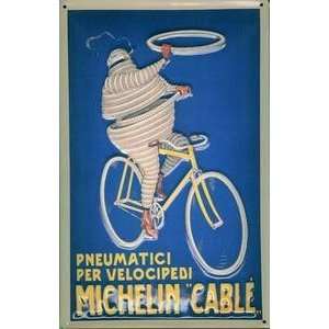  Michelin Man on bike embossed steel wall sign