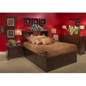  New Classic Sugar Hill Captains Storage Bed Set in Walnut 