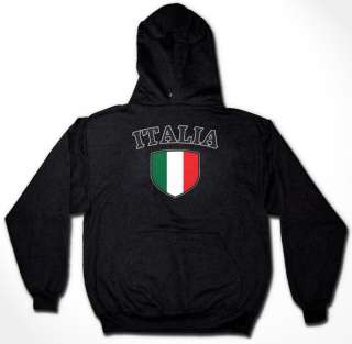 Italia Flag Shield Hoodie Sweatshirt Italy Italian  