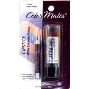   Mates Lipstick with Liner Pencil Dark Wine 0.14 oz. (4 Pack) Beauty