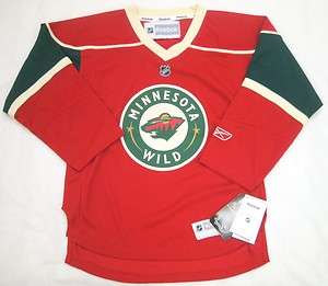 NHL Reebok Minnesota Wild Youth Team Color Jersey Red *NEW*  
