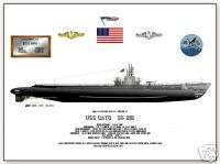 US Navy Gato Class Diesel Submarine Print all 77 boats  
