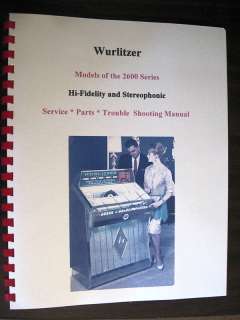 Wurlitzer Model 2600   2610 Jukebox Manual  