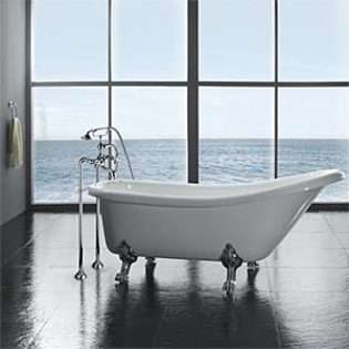 66 x 28 3/4 Classic Clawfoot Tub with Floor Mount Faucet at 