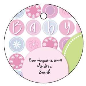   Baby Design Circle Shaped Personalized Thank You Tags   (Set of 60