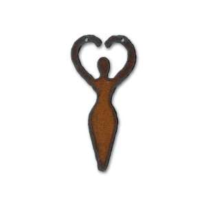  Rusted Iron Goddess with Open Arms Pendant Arts, Crafts 