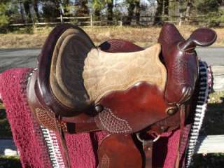   Seat Used Leather Basketweaved Spot King Series Tooled Western Saddle