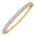 Sea of Diamonds 2.00 Carat Diamond 14K Yellow Gold Pave Bangle 