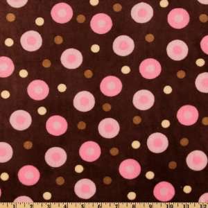  60 Wide Minky Cuddle Space Camel/Pink Fabric By The Yard 