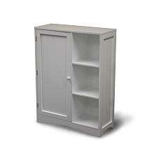 Kids Storage Cabinet with Door and 3 Shelves   White   RiverRidge Kids 