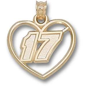   Gold Matt Kenseth 17 Nascar Heart Pendant GEMaffair Jewelry